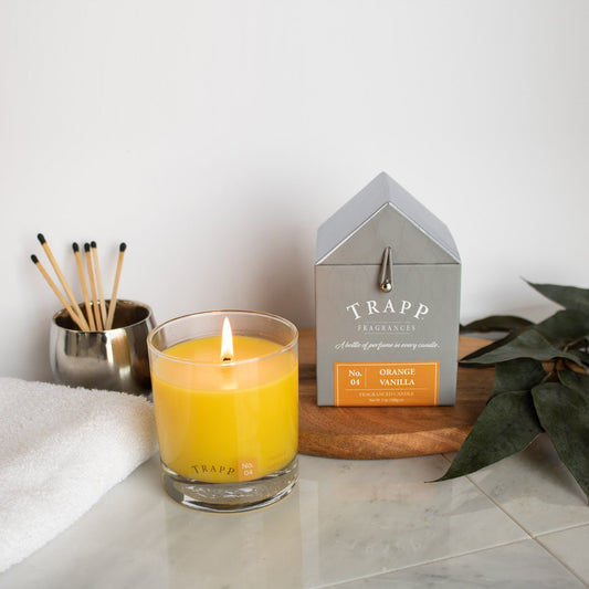 Vela grande de 7 oz. con aroma a vainilla y naranja n.º 4