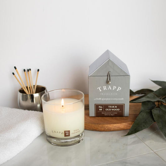 Vela grande de 7 oz., n.º 68, madera de teca y oud
